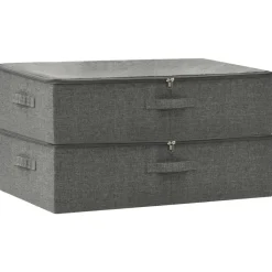 vidaXL - Opbergbox Opbergboxen - Antraciet - Stof - 2 stuks