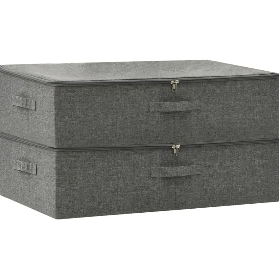 vidaXL - Opbergbox Opbergboxen - Antraciet - Stof - 2 stuks