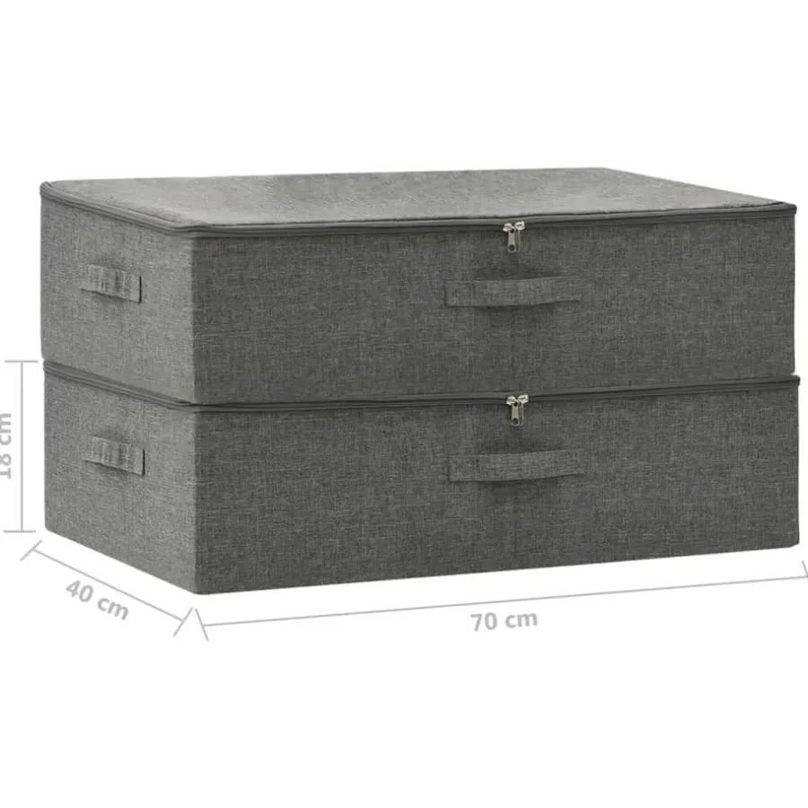 vidaXL - Opbergbox Opbergboxen - Antraciet - Stof - 2 stuks