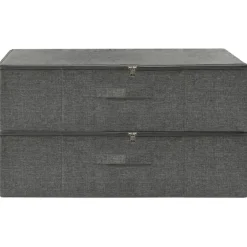 vidaXL - Opbergbox Opbergboxen - Antraciet - Stof - 2 stuks