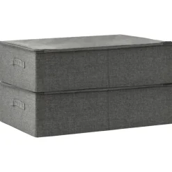vidaXL - Opbergbox Opbergboxen - Antraciet - Stof - 2 stuks