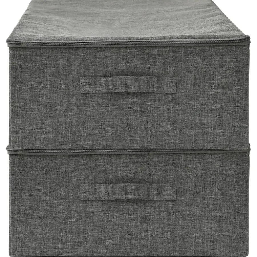 vidaXL - Opbergbox Opbergboxen - Antraciet - Stof - 2 stuks