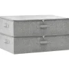 Opbergboxen-vidaXL - Opbergbox Opbergboxen - Grijs - Stof - 2 stuks
