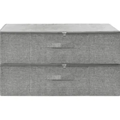 Opbergboxen-vidaXL - Opbergbox Opbergboxen - Grijs - Stof - 2 stuks
