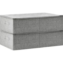 Opbergboxen-vidaXL - Opbergbox Opbergboxen - Grijs - Stof - 2 stuks