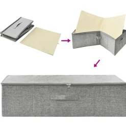 Opbergboxen-vidaXL - Opbergbox Opbergboxen - Grijs - Stof - 2 stuks