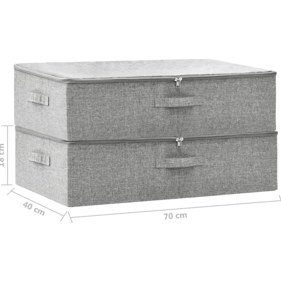Opbergboxen-vidaXL - Opbergbox Opbergboxen - Grijs - Stof - 2 stuks