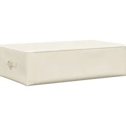 Opbergboxen-vidaXL - Opbergbox Opbergboxen - Crème - Stof - 2 stuks