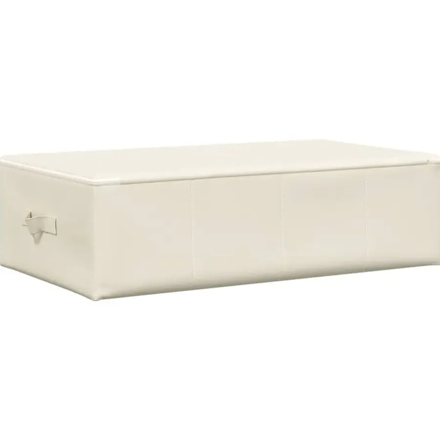 Opbergboxen-vidaXL - Opbergbox Opbergboxen - Crème - Stof - 2 stuks