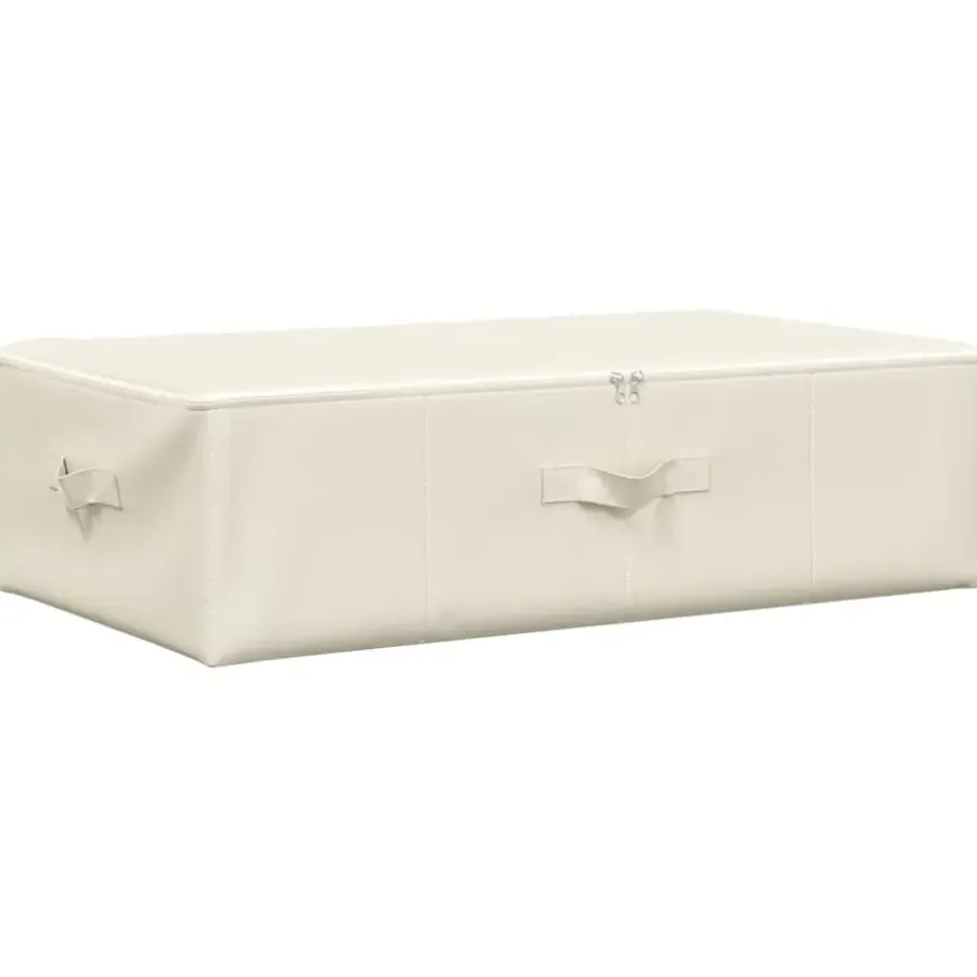 Opbergboxen-vidaXL - Opbergbox Opbergboxen - Crème - Stof - 2 stuks