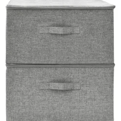 Opbergboxen-vidaXL - Opbergbox Opbergboxen - Grijs - Stof - 2 stuks