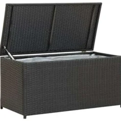 Kussenboxen-vidaXL - Opbergcontainer Voor Buiten - Zwart - Poly rattan - 100 x 50 x 50 cm