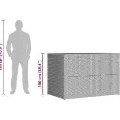 vidaXL - Opbergcontainer Voor Buiten - Zwart - Poly rattan