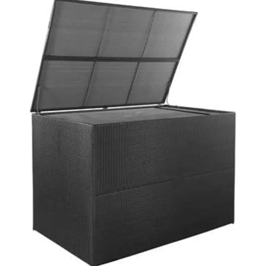 vidaXL - Opbergcontainer Voor Buiten - Zwart - Poly rattan