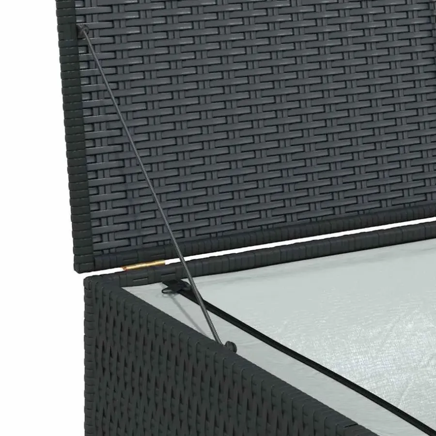 vidaXL - Opbergcontainer Voor Buiten - Zwart - Poly rattan