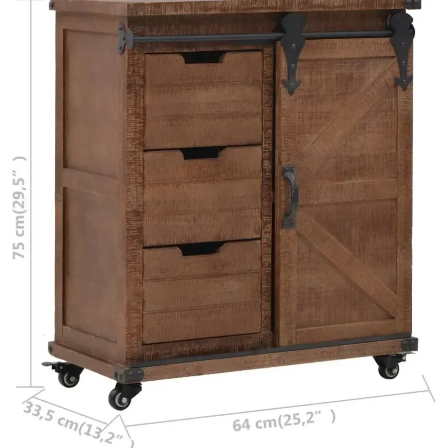 vidaXL - Opbergkast - Bruin - Hout