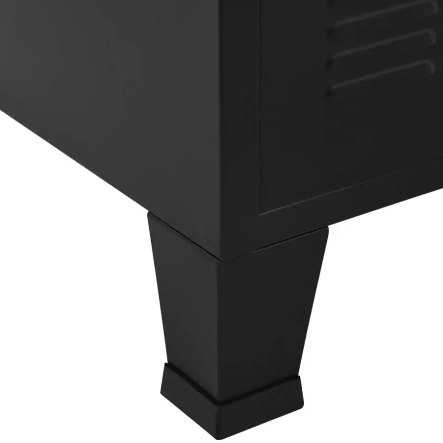 Wandkasten-vidaXL - Opbergkast - Zwart - Metaal