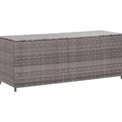 vidaXL - Opbergkist - Grijs - Poly rattan