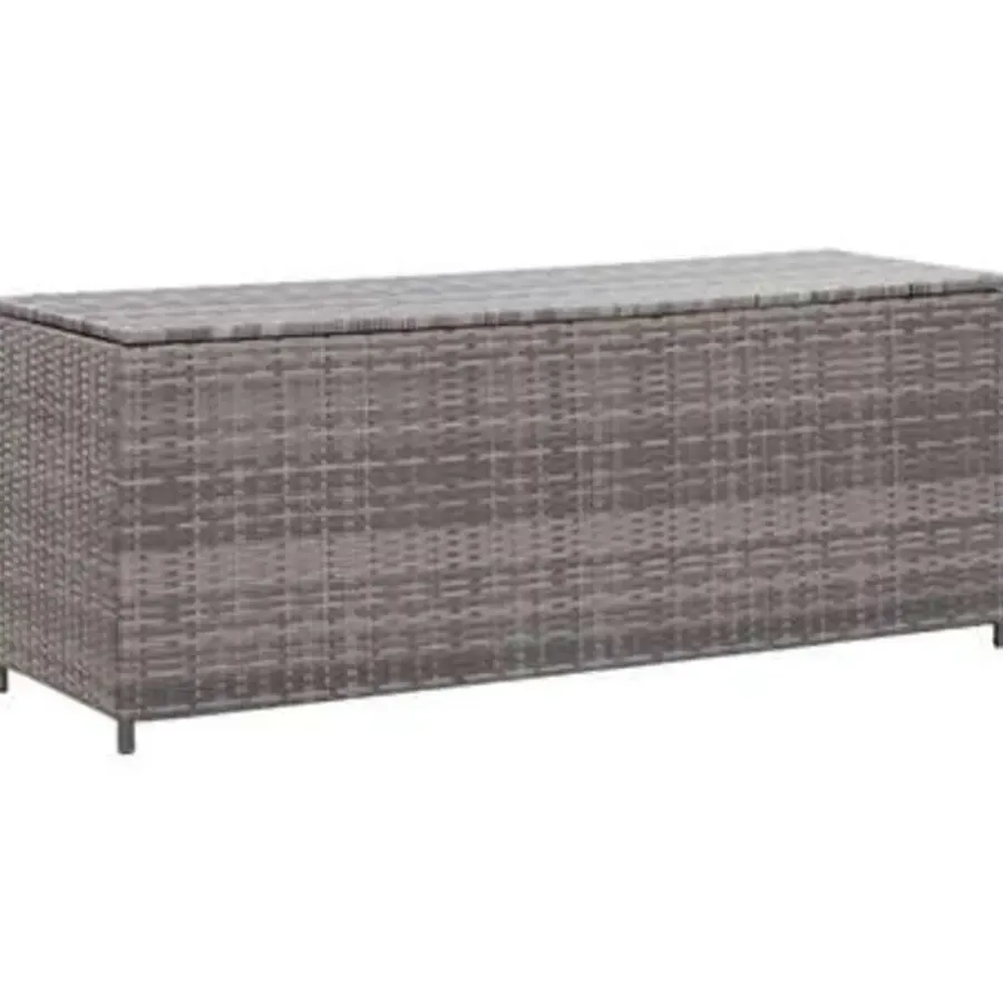 vidaXL - Opbergkist - Grijs - Poly rattan