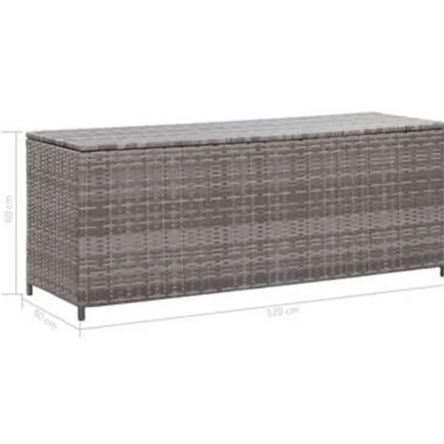 vidaXL - Opbergkist - Grijs - Poly rattan