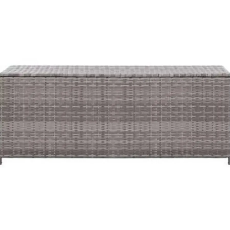 vidaXL - Opbergkist - Grijs - Poly rattan