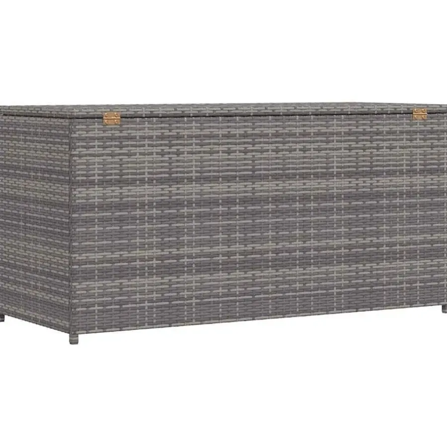 vidaXL - Opbergkist - Grijs - Poly rattan