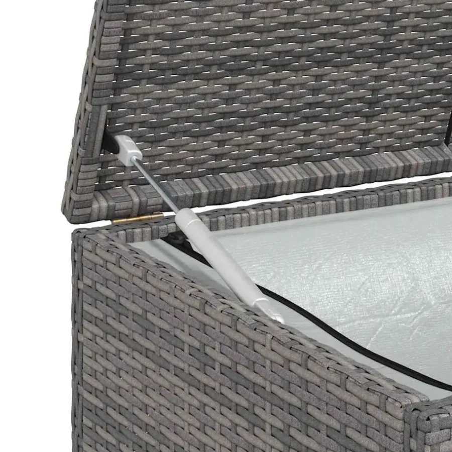 vidaXL - Opbergkist - Grijs - Poly rattan