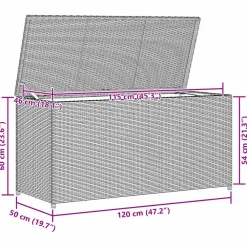 vidaXL - Opbergkist - Zwart - Poly rattan