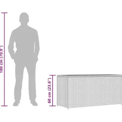 vidaXL - Opbergkist - Zwart - Poly rattan