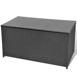 vidaXL - Opbergkist - Zwart - Poly rattan
