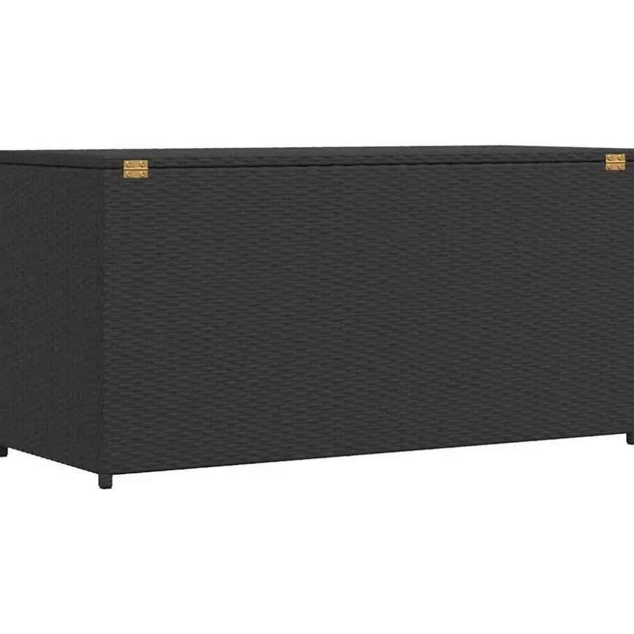 vidaXL - Opbergkist - Zwart - Poly rattan