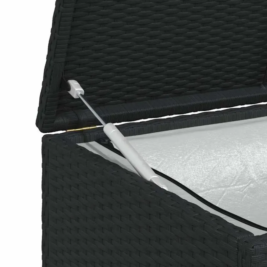 vidaXL - Opbergkist - Zwart - Poly rattan