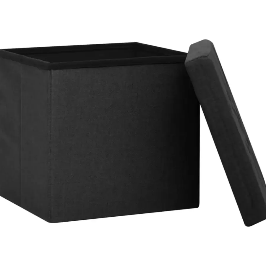 vidaXL - Opbergkruk - Zwart - Stof