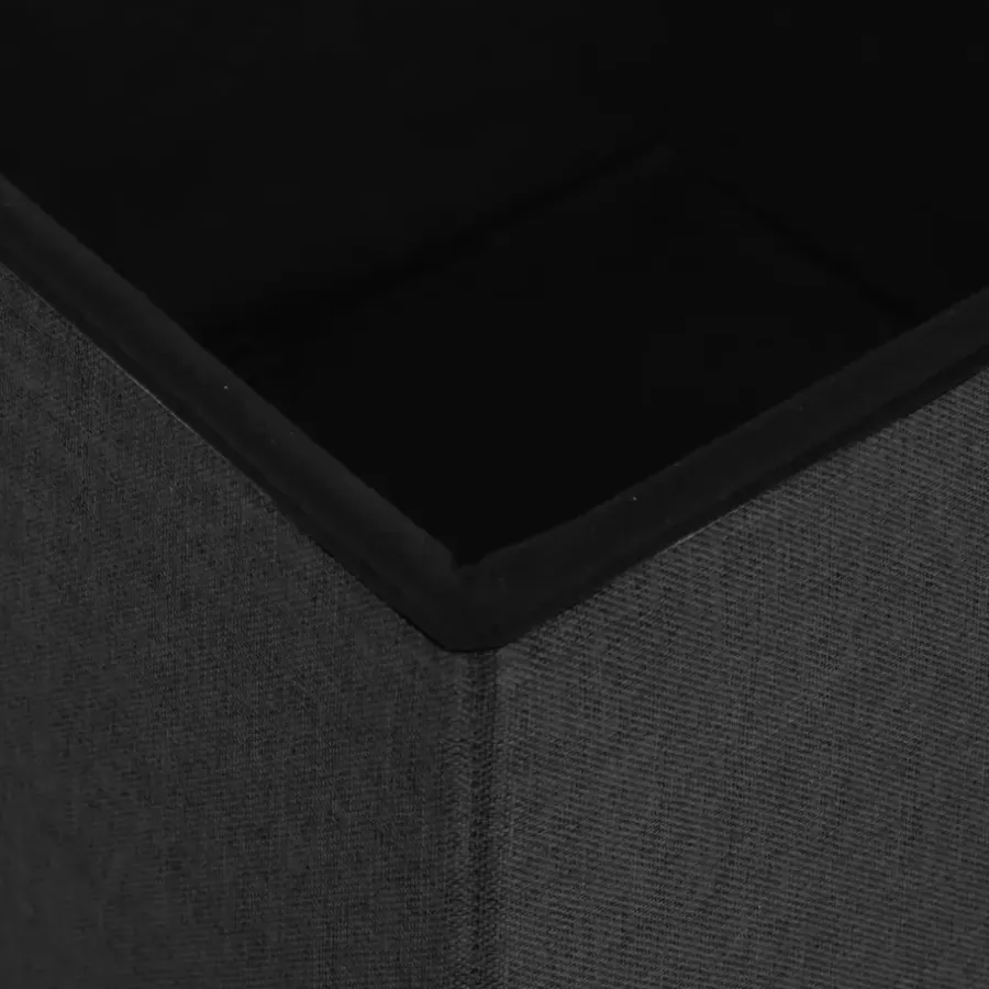 vidaXL - Opbergkruk - Zwart - Stof