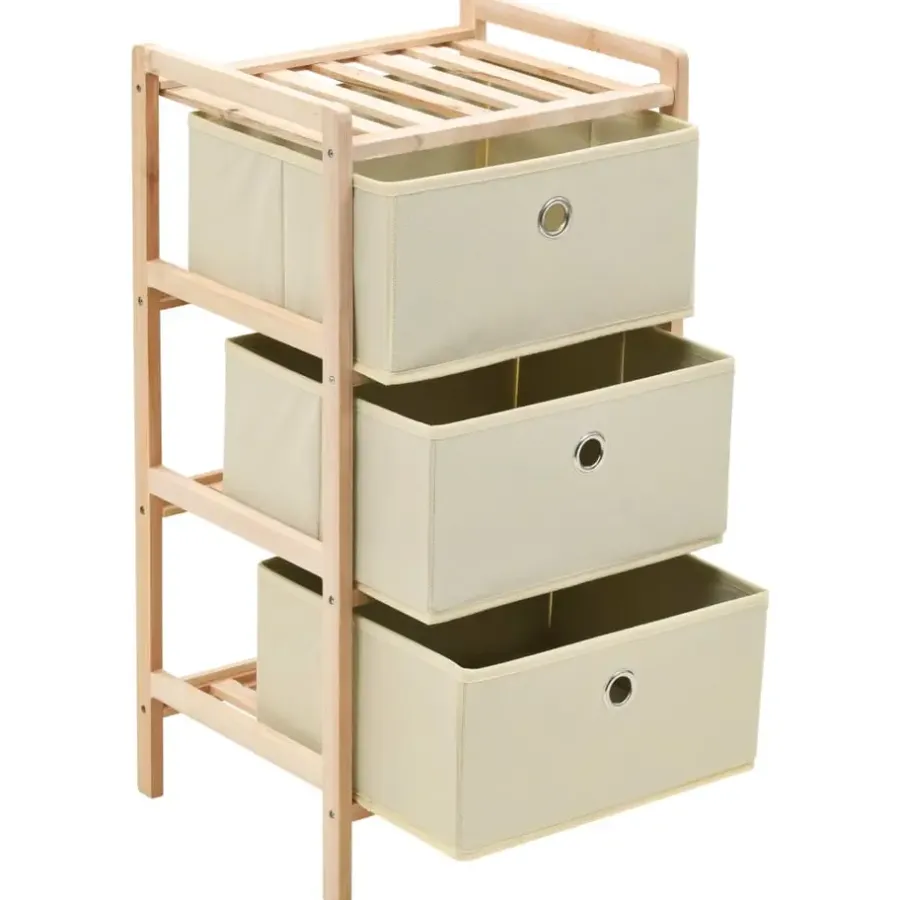 Ladekasten|Ladekasten-vidaXL - Opbergmeubel - Beige - Hout