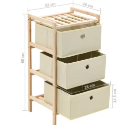 Ladekasten|Ladekasten-vidaXL - Opbergmeubel - Beige - Hout