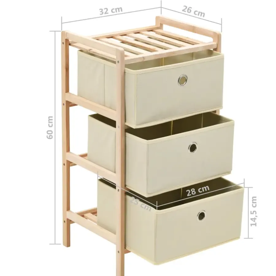 Ladekasten|Ladekasten-vidaXL - Opbergmeubel - Beige - Hout