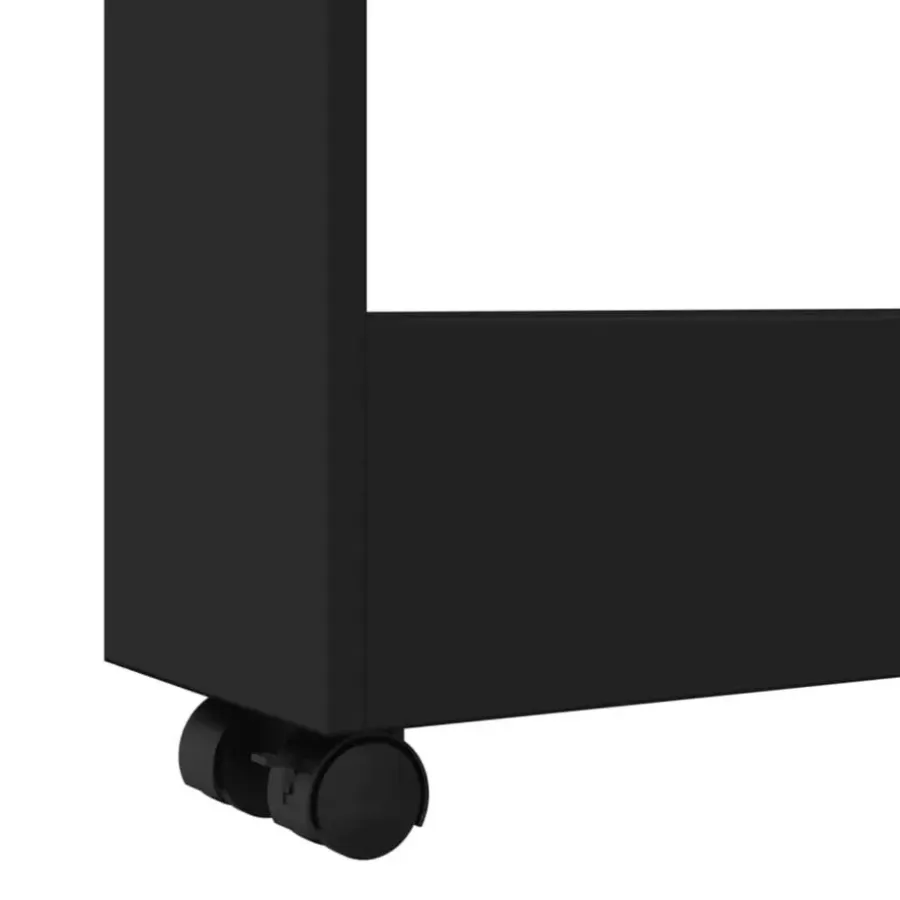 vidaXL - Opbergtrolley - Zwart - Bewerkt hout