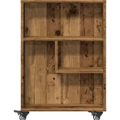 vidaXL - Opbergtrolley smal - Oud hout - Bewerkt hout - 48x13x68 cm