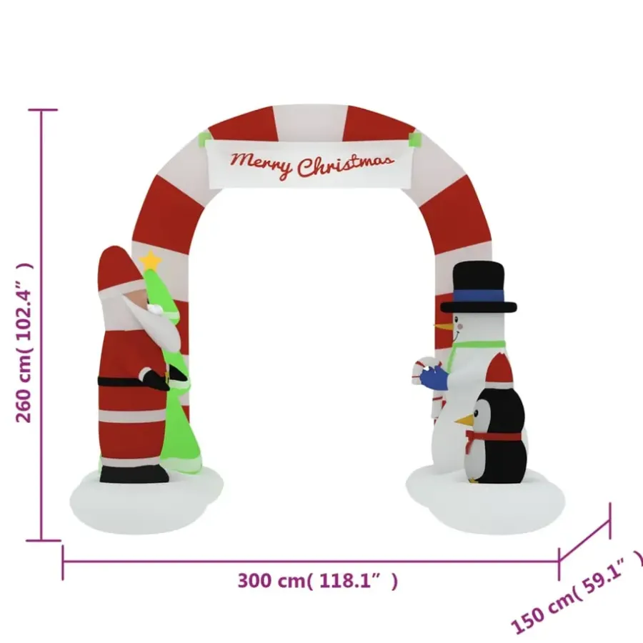 Kerstverlichting-vidaXL - Opblaasbare Boog