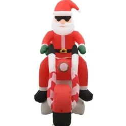 vidaXL - Opblaasbare Kerstman Op Motorfiets