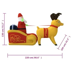 Kerstverlichting-vidaXL - Opblaasbare Kerstman - 130 cm