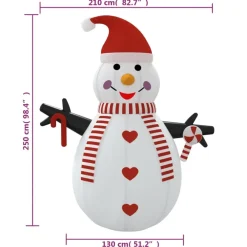 Kerstverlichting-vidaXL - Opblaasbare Sneeuwpop - 250 cm