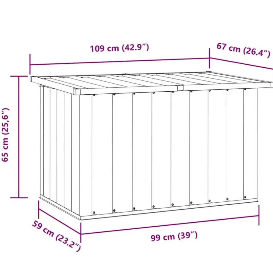 Kussenboxen-vidaXL - Opslagkist - Antraciet - Staal - 109 x 67 x 65 cm