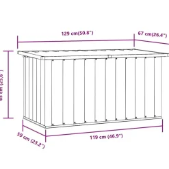 vidaXL - Opslagkist - Antraciet - Staal - 129 x 67 x 65 cm
