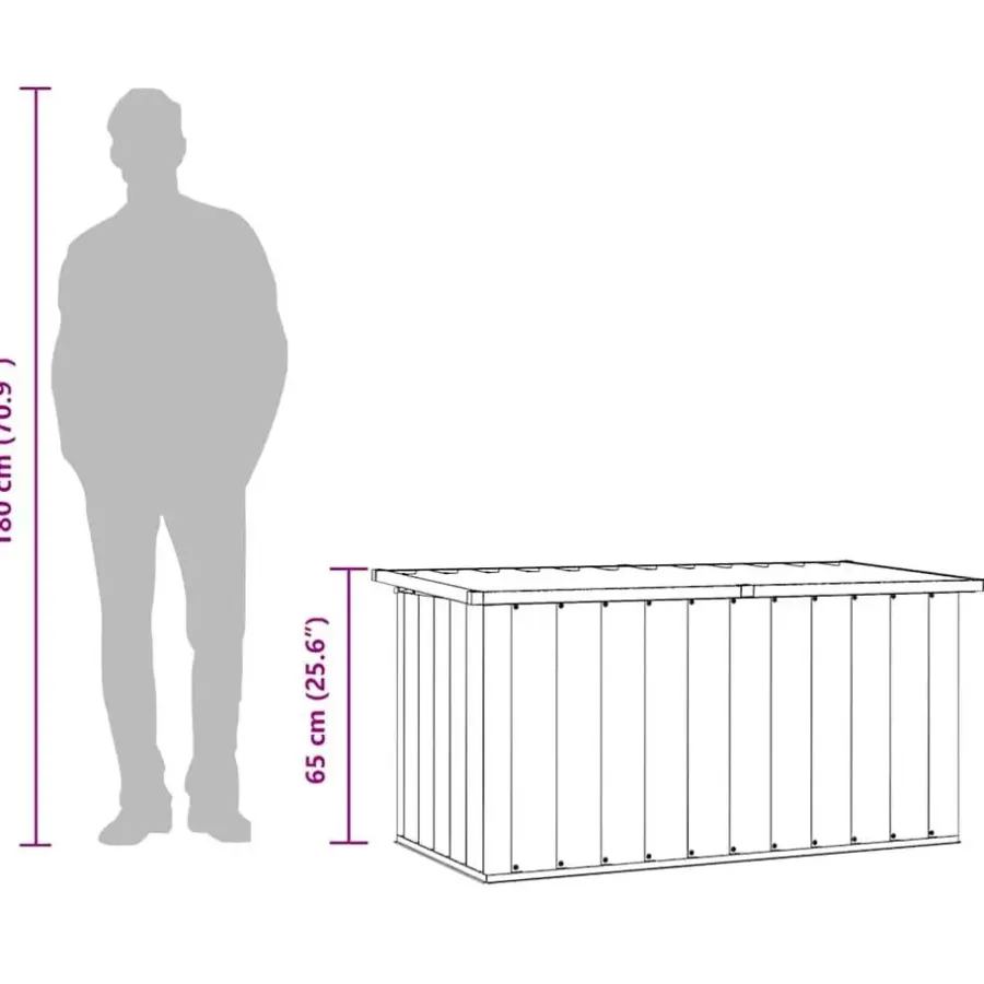vidaXL - Opslagkist - Antraciet - Staal - 129 x 67 x 65 cm