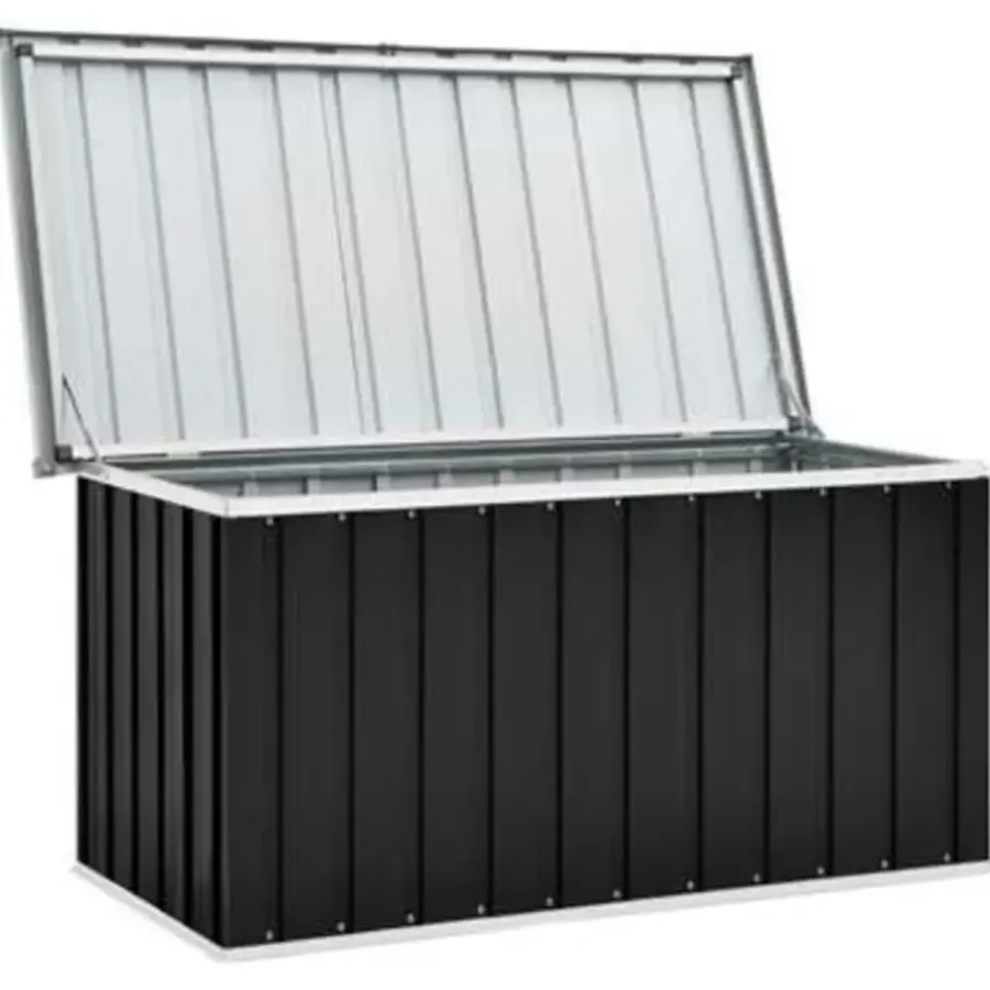 vidaXL - Opslagkist - Antraciet - Staal - 129 x 67 x 65 cm