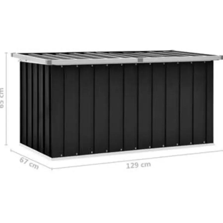 vidaXL - Opslagkist - Antraciet - Staal - 129 x 67 x 65 cm