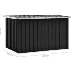 vidaXL - Opslagkist - Antraciet - Staal - 149 x 99 x 93 cm