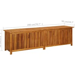 Kussenboxen-vidaXL - Opslagkist - Bruin - Acaciahout - 200 x 50 x 58 cm